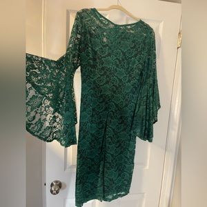 Womens Elegant Bell Sleeve Cocktail Party Bodycon Pencil Sheath Dress